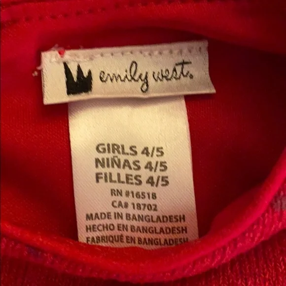 Girls red Christmas dress 4/5 sequins holiday - Picture 3 of 7